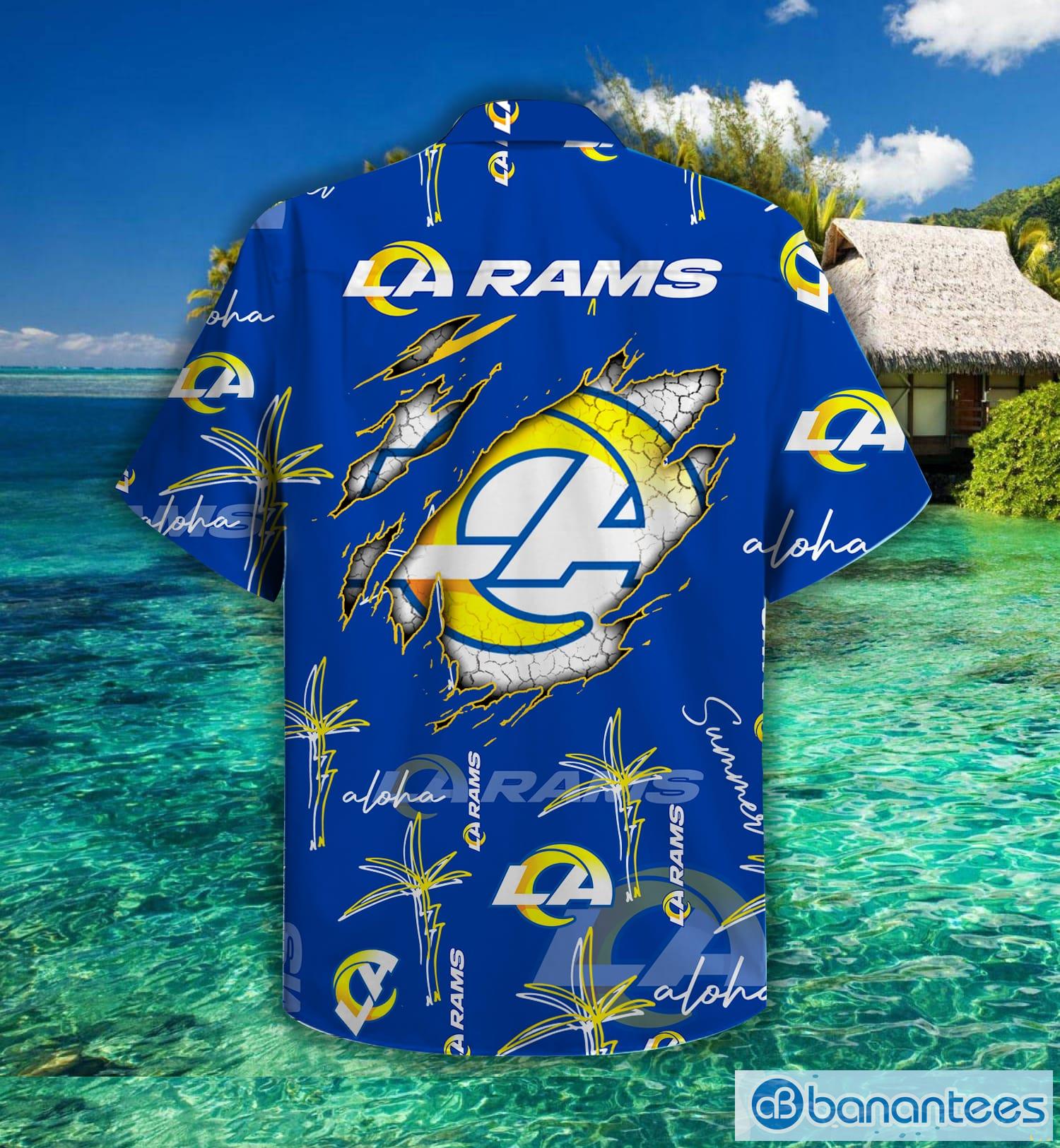 Los Angeles Rams Nfl Palm On Elie Hawaiian Shirt For Fans Product Photo 2