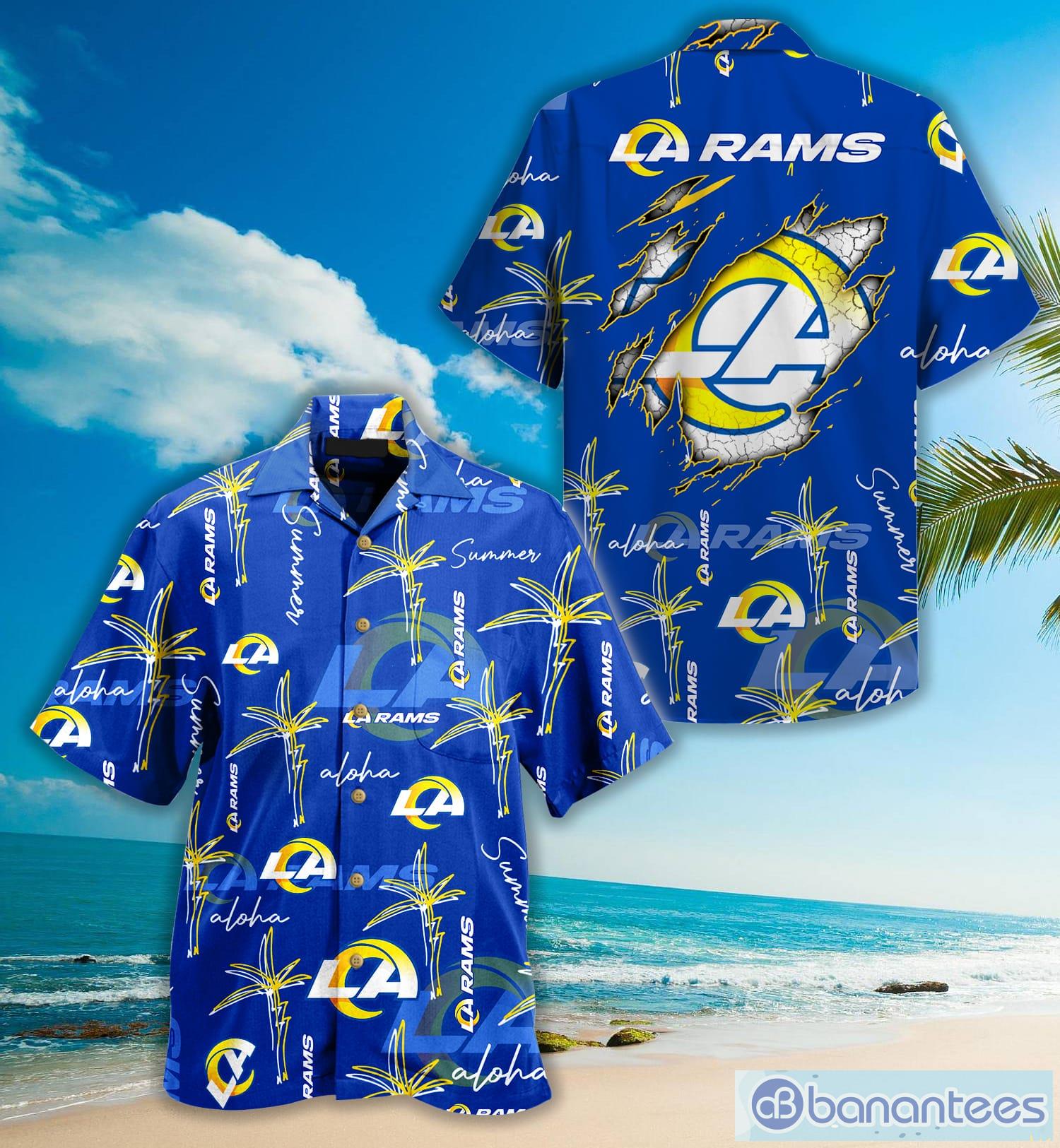 Los Angeles Rams Nfl Palm On Elie Hawaiian Shirt For Fans Product Photo 1