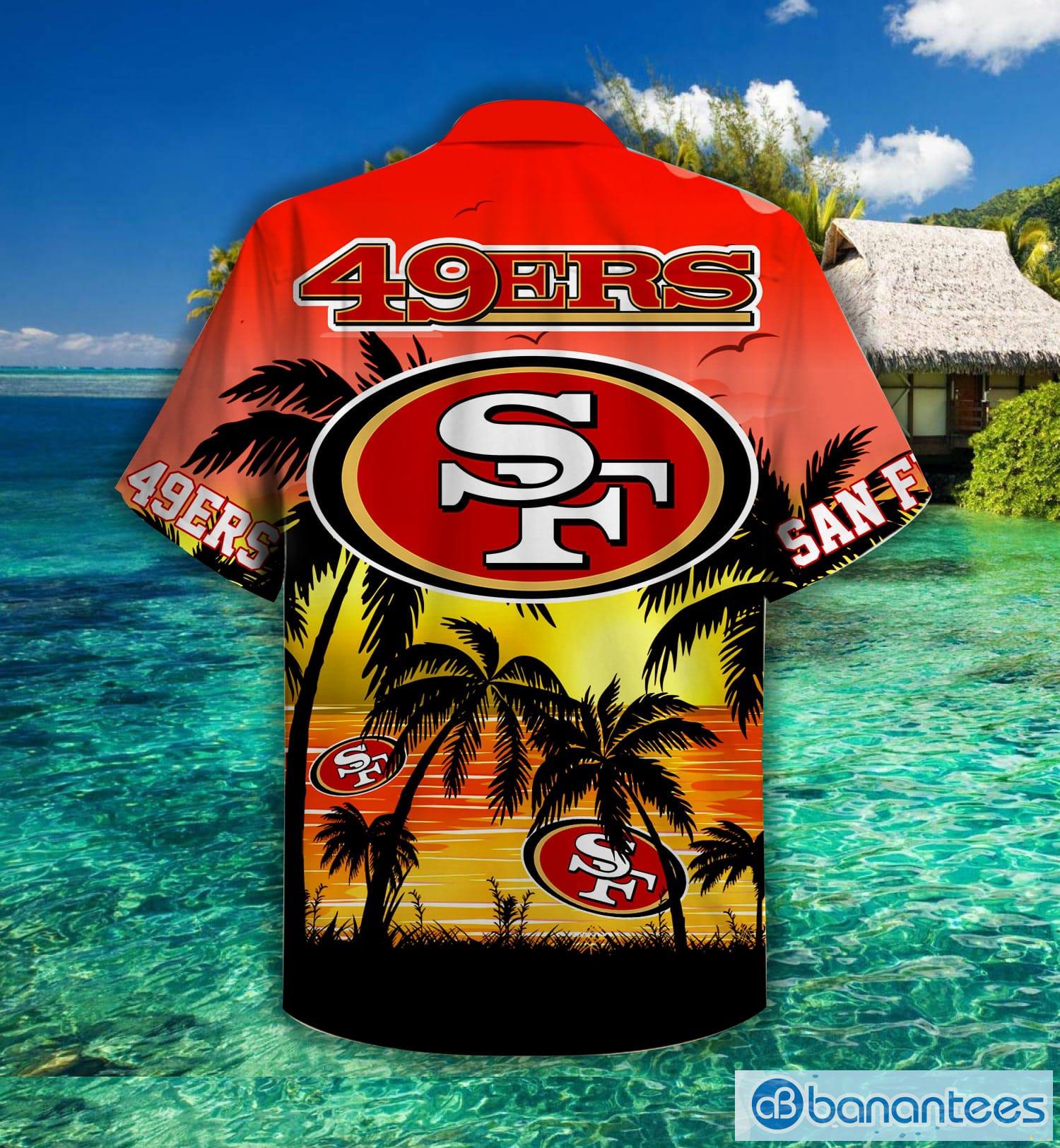San Francisco 49ers Nfl Palm Sunset Hawaiian Shirt For Fans Product Photo 2