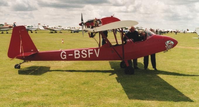 An airplane: Woody  Pusher taken during PFA Rally, Cranfield, 23-06-2002