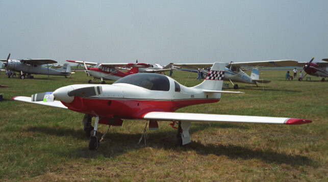 An airplane: Neico Aviation  Lancair 233 taken during EAA Southwest Fly-In, New Braunfels, TX, 16/17-05-2003