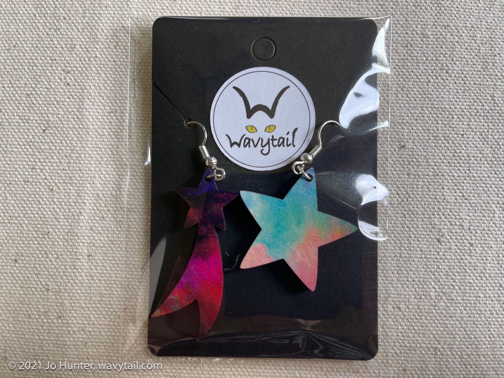 Something fabulous from Wavytail's store: Comet and Star Dangly Earrings