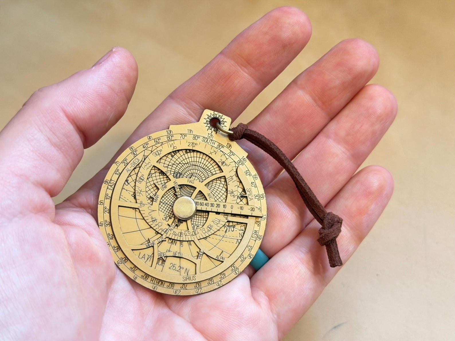 Something fabulous from Wavytail's store: Micro Brass Astrolabe