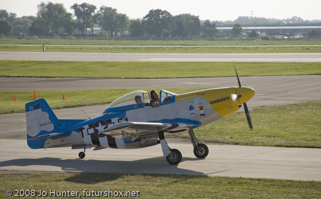 An airplane: Titan T-51 Mustang taken during Oshkosh 2008: Warbirds