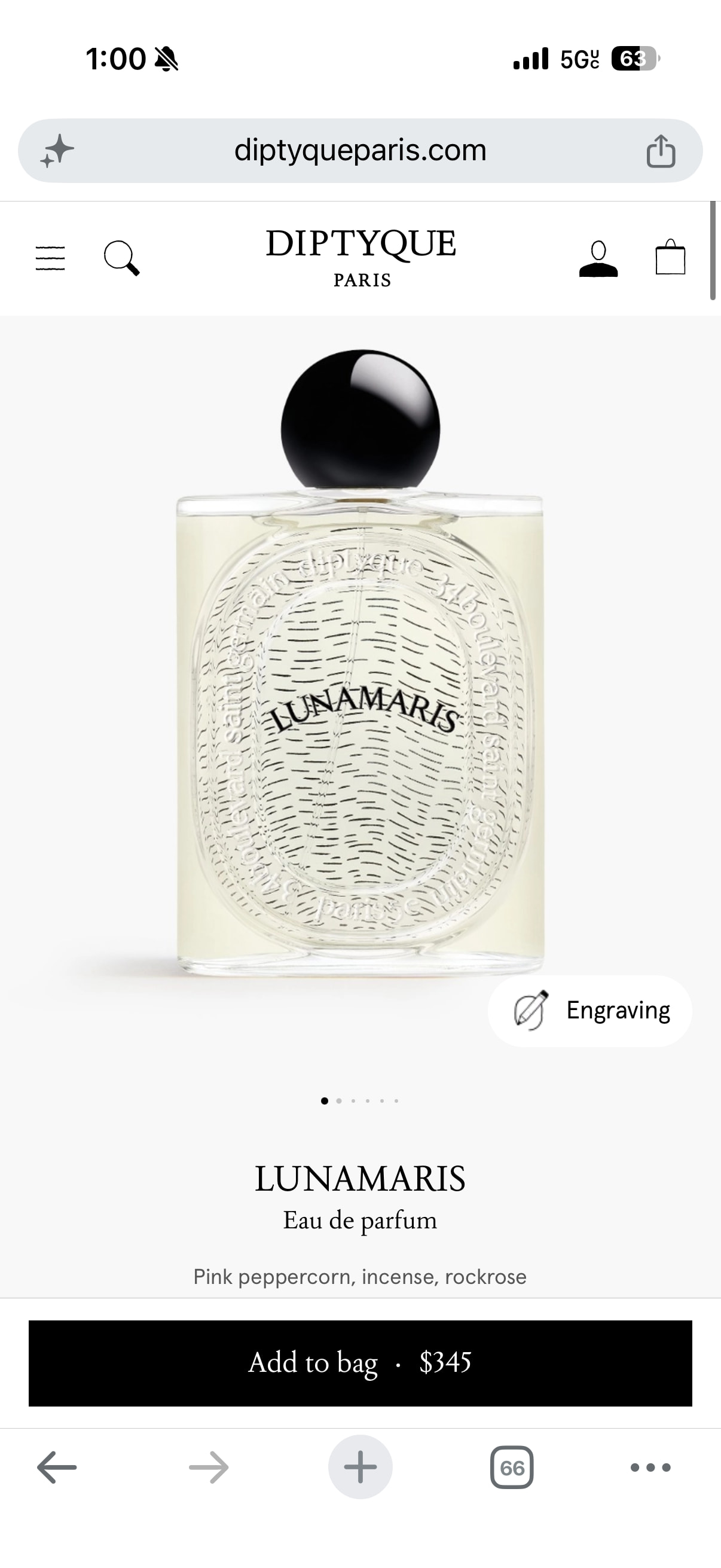 Diptyque Lunamaris Diptyque perfume 3.4 oz / 100ml Preowned Without Packaging thumbnail 3