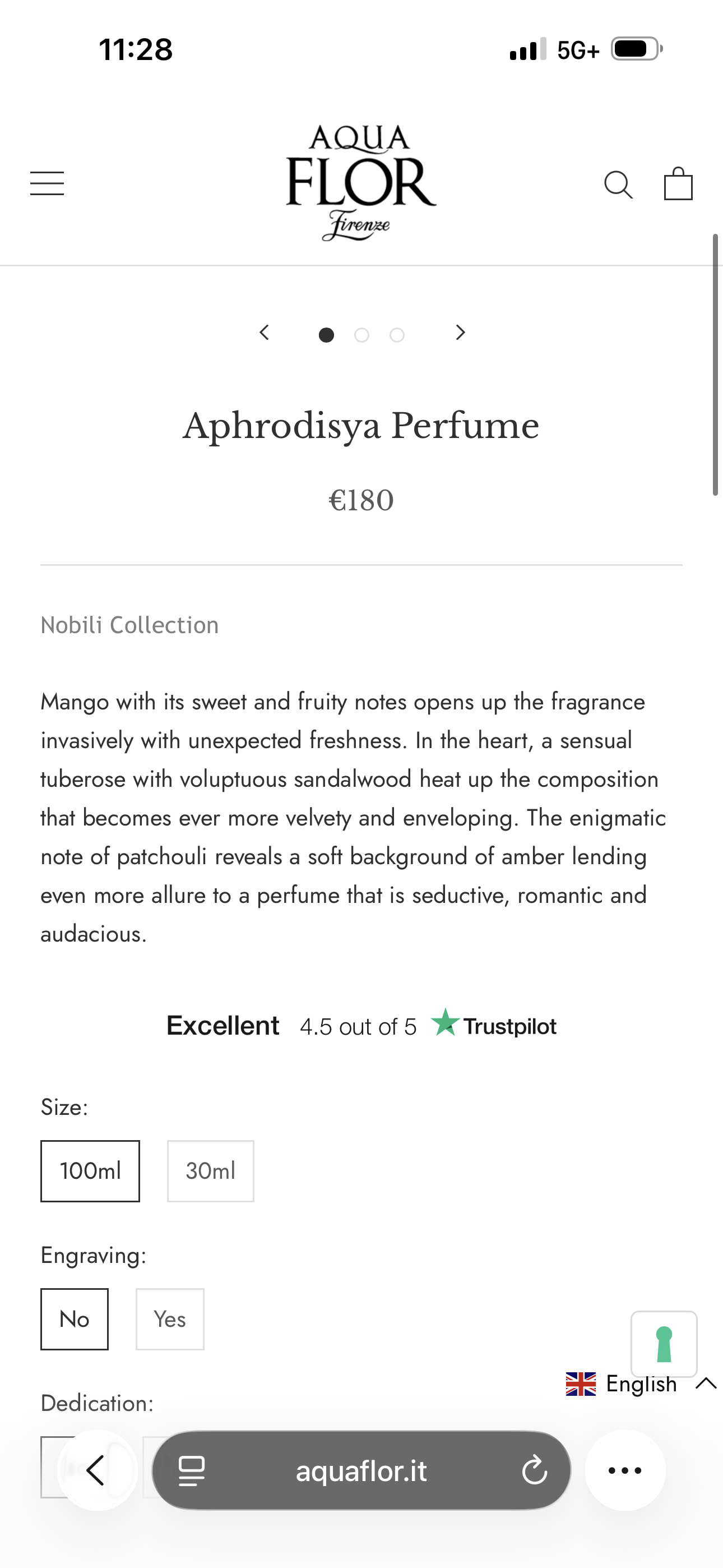 Aquaflor APHRODISYA 3.4 oz / 100ml Preowned Without Packaging thumbnail 3
