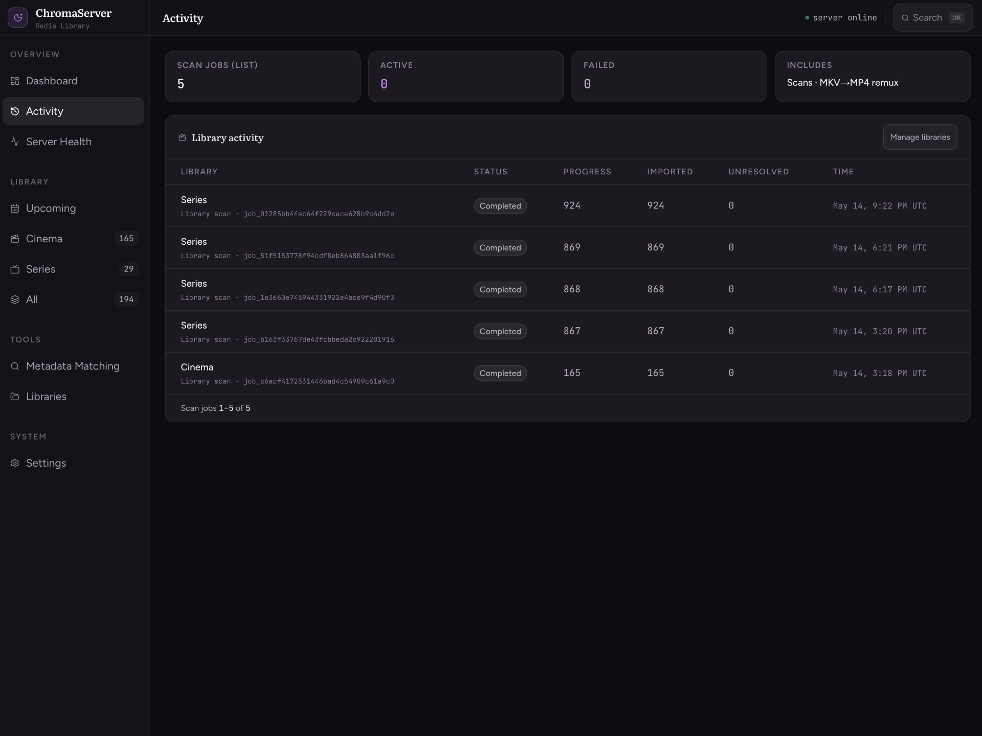 ChromaServer screenshot 2