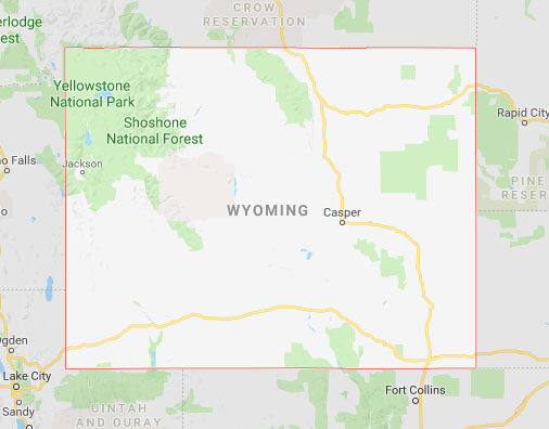 Wyoming state map Wyoming state map