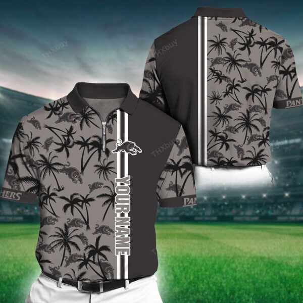 NRL Personalized Panthers Zipper Polo Shirt - Image 2