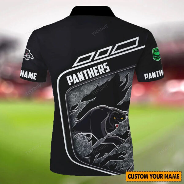 NRL Personalized Panthers Zipper Polo Shirt - Image 2