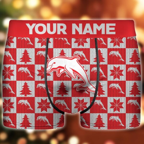 NRL Personalized Dolphins Men's Boxers Holiday 0611 - Image 2
