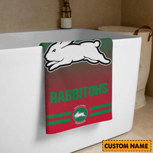 NRL Personalised Rabbitohs Bath Towel Hot Sale 2025 - Image 3