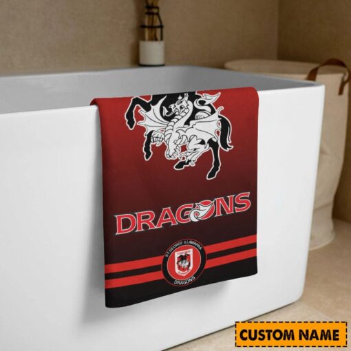 NRL Personalised Dragons Bath Towel Hot Sale 2025 - Image 3