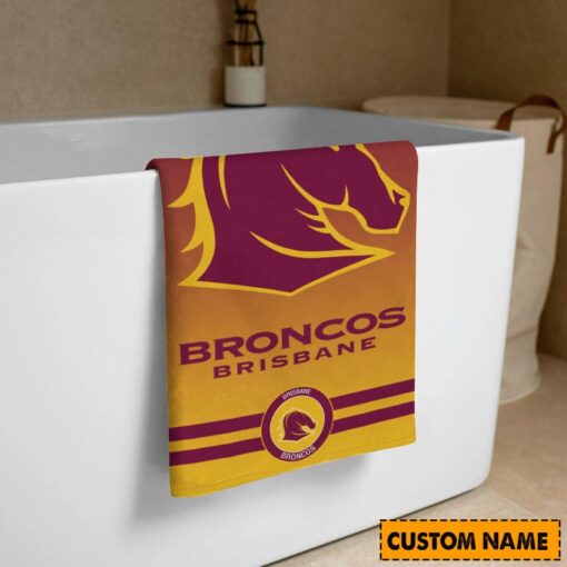NRL Personalised Broncos Bath Towel Hot Sale 2025 - Image 3
