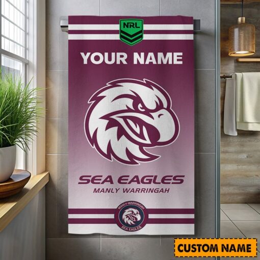 NRL Personalised Sea Eagles Bath Towel Hot Sale 2025