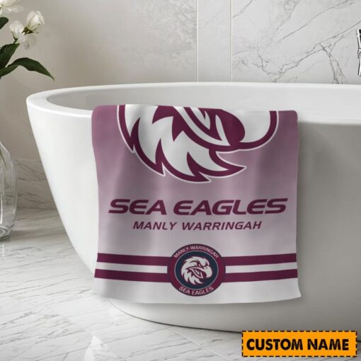 NRL Personalised Sea Eagles Bath Towel Hot Sale 2025 - Image 2