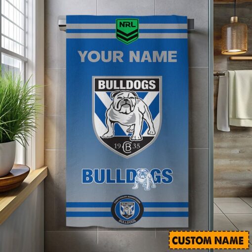 NRL Personalised Bulldogs Bath Towel Hot Sale 2025