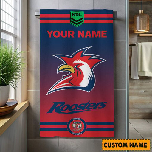 NRL Personalised Roosters Bath Towel Hot Sale 2025