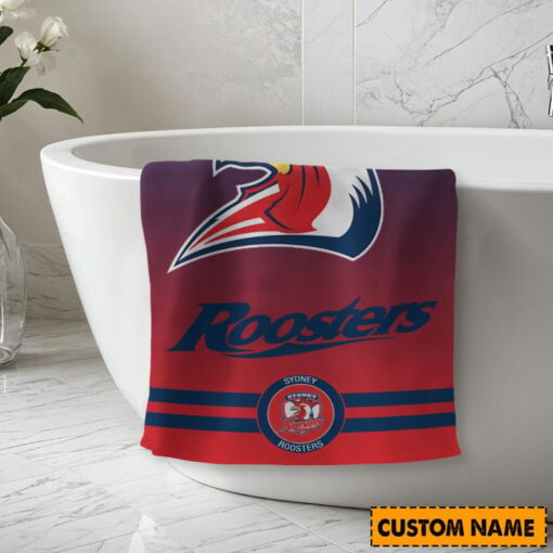 NRL Personalised Roosters Bath Towel Hot Sale 2025 - Image 2