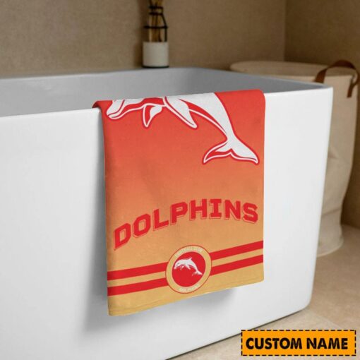 NRL Personalised Dolphins Bath Towel Hot Sale 2025 - Image 3