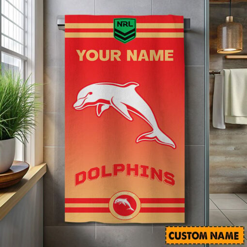NRL Personalised Dolphins Bath Towel Hot Sale 2025
