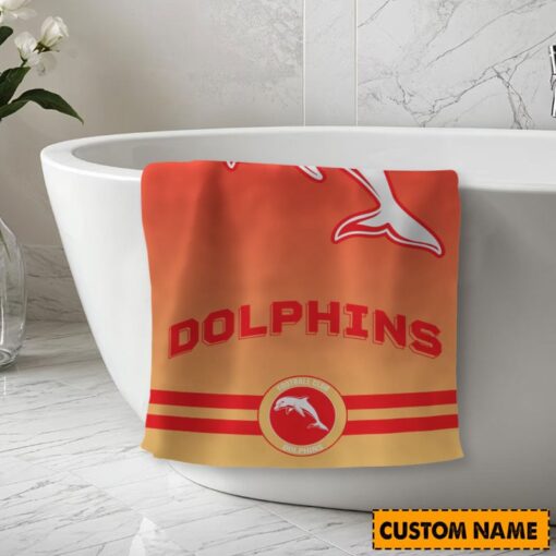 NRL Personalised Dolphins Bath Towel Hot Sale 2025 - Image 2