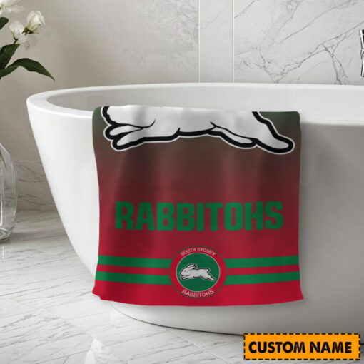 NRL Personalised Rabbitohs Bath Towel Hot Sale 2025 - Image 2