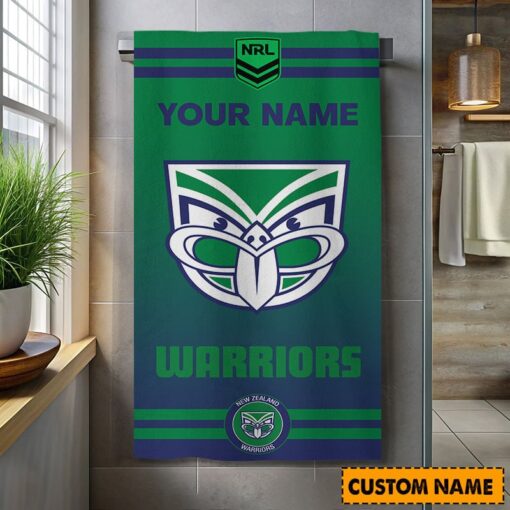 NRL Personalised Warriors Bath Towel Hot Sale 2025