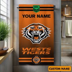 NRL Personalised Wests Tigers Bath Towel Hot Sale 2025