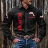 NRL Personalised Dolphins New Black Button-up Long Shirt