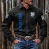 NRL Personalised Bulldogs New Black Button-up Long Shirt
