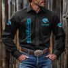 NRL Personalised Sharks New Black Button-up Long Shirt