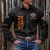 NRL Personalised Wests Tigers New Black Button-up Long Shirt