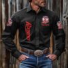NRL Personalised Roosters New Black Button-up Long Shirt