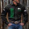NRL Personalised Rabbitohs New Black Button-up Long Shirt