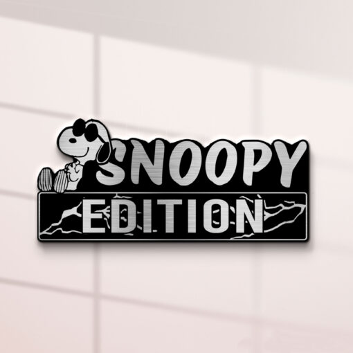 Snoopy Resting Edition Laser Engraved Car Name Badge - Image 2