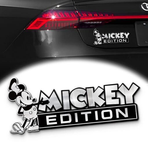 Mickey Edition Laser Engraved Car Name Emblem Badges