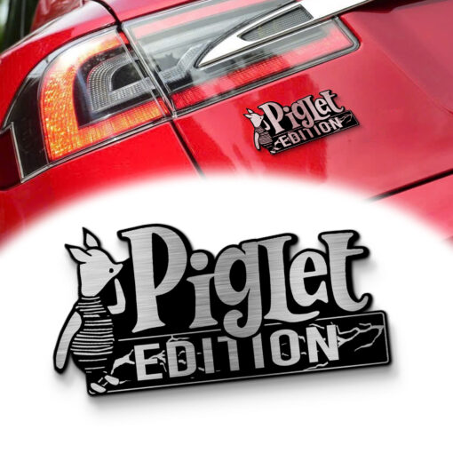 Piglet Edition Laser Engraved Car Name Emblem Badges