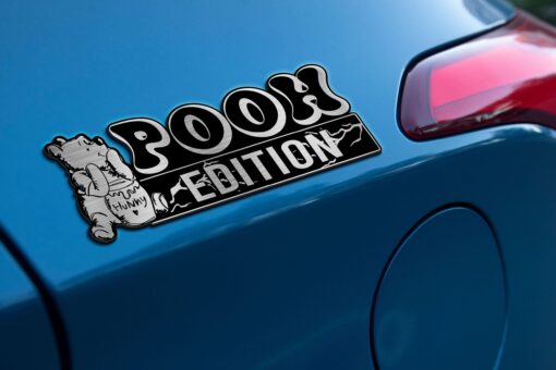 Pooh Edition Laser Engraved Car Name Emblem Badges - Image 2