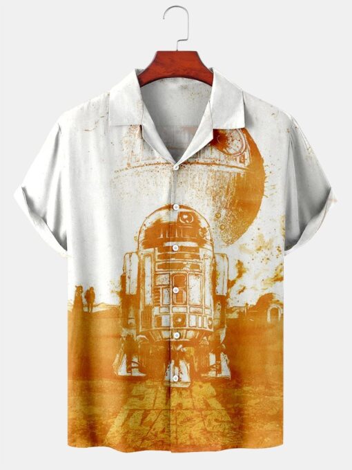 Star Wars Retro Planet Print Hawaiian Shirt