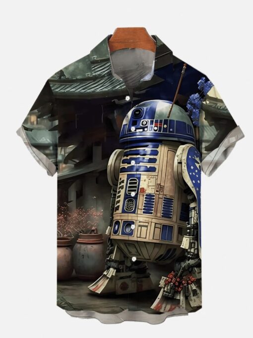 Star War Ukiyoe Machine Print Hawaiian Shirt
