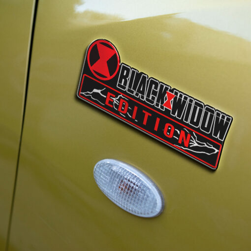 Black Widow Edition Laser Engraved Car Name Badge - Image 5