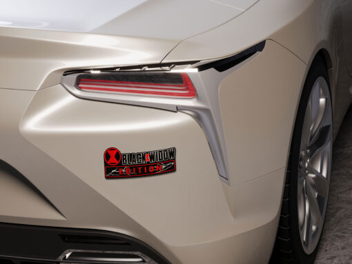 Black Widow Edition Laser Engraved Car Name Badge - Image 6