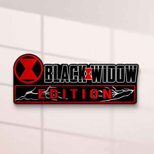 Black Widow Edition Laser Engraved Car Name Badge - Image 2