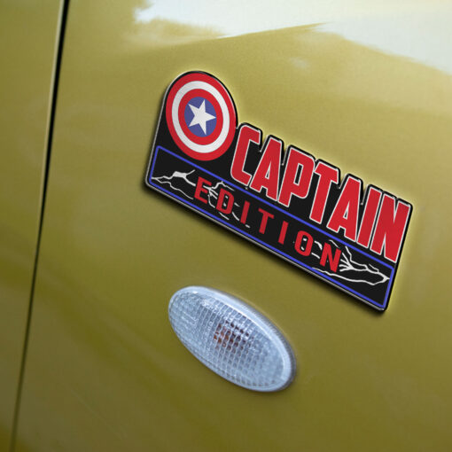 Captain America Edition Laser Engraved Car Name Badge - Image 4