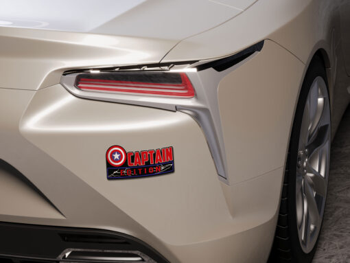 Captain America Edition Laser Engraved Car Name Badge - Image 3