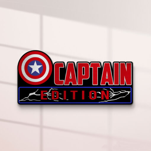 Captain America Edition Laser Engraved Car Name Badge - Image 2