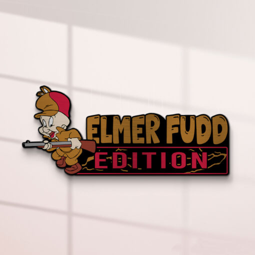 Elmer Fudd Edition Laser Engraved Car Name Badge - Image 2