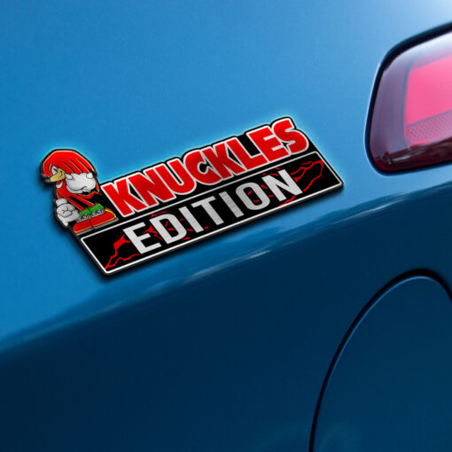 Knuckles Edition Laser Engraved Car Name Badge - Image 3