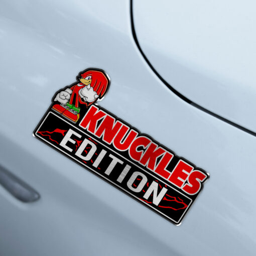 Knuckles Edition Laser Engraved Car Name Badge - Image 4